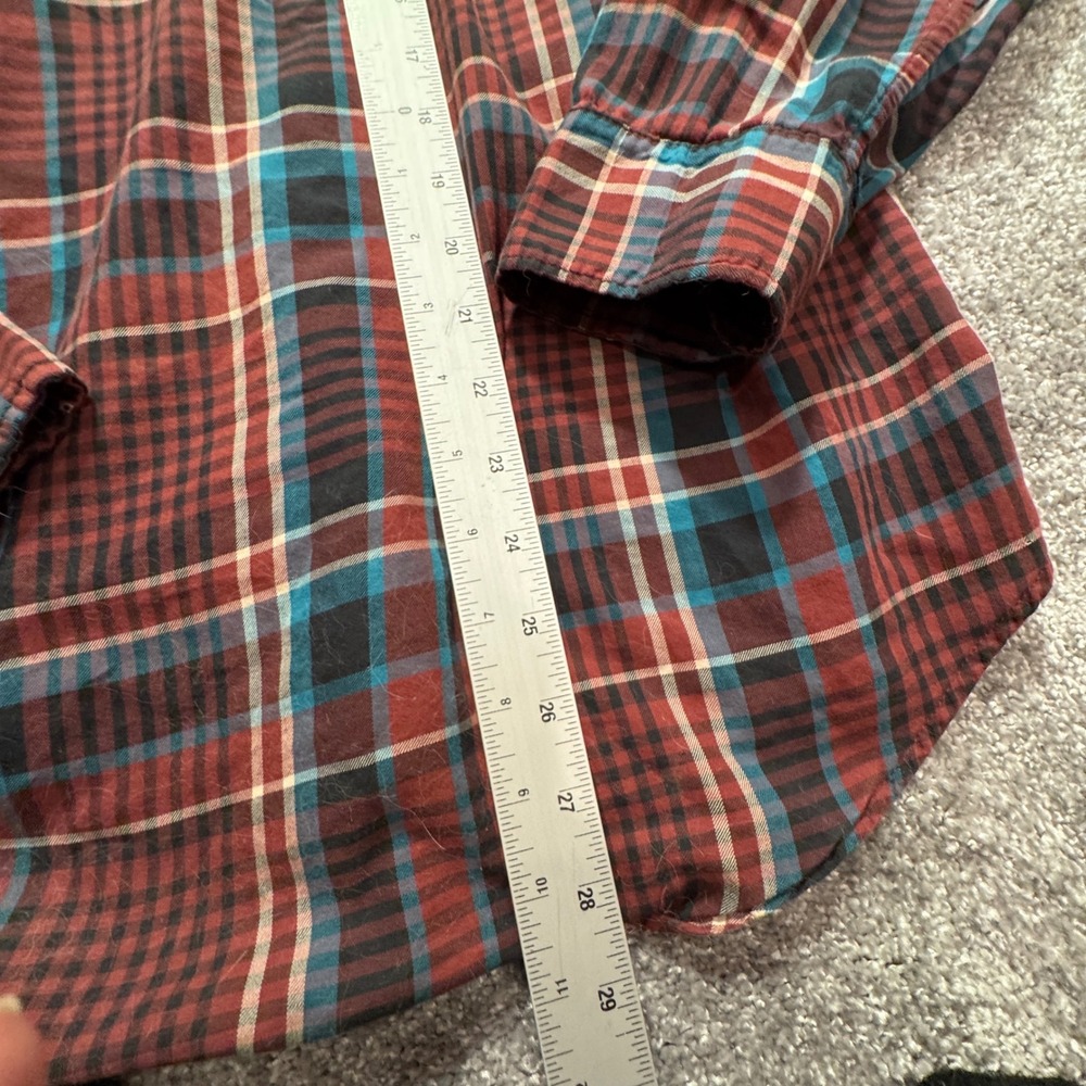 Steven Alan Shirt Mens Small Red Blue Plaid Cotton Casual Button Down USA Preppy - Picture 8 of 10